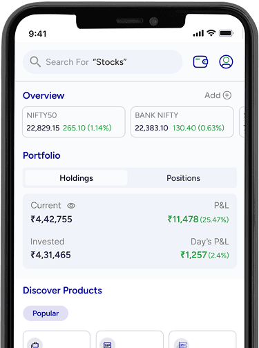 PL Capital app home screen showing market overview and portfolio holdings